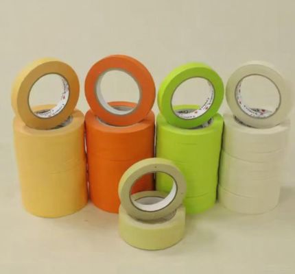 中国サプライヤーが卸売する、80度耐熱カー修理用オレンジマスキングテープ。高粘度で、オリジナルパッケージでのカスタマイズが可能。